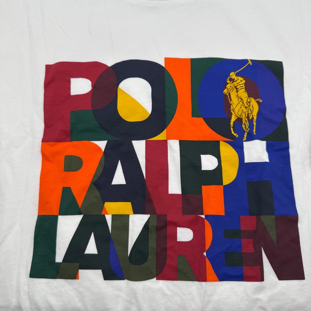 Polo Ralph Lauren Men's XL White‎ Graphic T Shirt Big Pony Logo Crew Neck - Picture 3 of 7